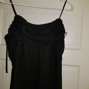 Black strapless dress